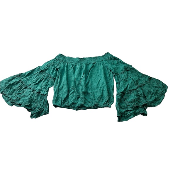 Free People Bell Sleeve Off The Shoulder Blouse - Picture 2 of 3